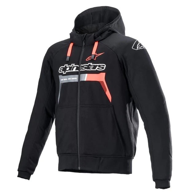 ALPINESTARS CHROME IGNITION HOODIE BLACK, RED ALPINESTARS CHROME IGNITION HOODIE BLACK, RED
