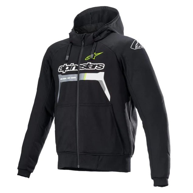 ALPINESTARS CHROME IGNITION HOODIE BLACK, WHITE ALPINESTARS CHROME IGNITION HOODIE BLACK, WHITE
