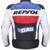 Repsol Blue Fire Gas Motorbike Rider’s Racing Leather Jacket - Image 2
