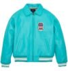 Icon Turquoise Avirex Leather Bomber Jacket - Image 2