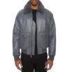 Avirex G-1 Grey Sheepskin Bomber Jacket - Image 3
