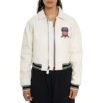 Cropped Women Icon White Avirex Bomber Leather Jacket - Image 2