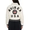 Cropped Women Icon White Avirex Bomber Leather Jacket - Image 3