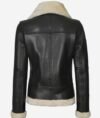 Frances Womens Brown Shearling Leather B3 Bomber Jacket - Image 2