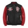 HERITAGE Black & Red Leather Jacket