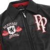 HERITAGE Black & Red Leather Jacket - Image 4