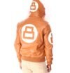 Mens 8 Ball Light-Brown Bomber Leather Jacket - Image 2