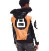 Mens Timber 8 Ball Hooded Leather Jacket