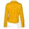 Modish Yellow Women’s Biker Leather Jacket - Image 2