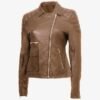 Mountain-Women's Brown Leather Jacket