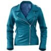 Ocean Blue Snazzy Women’s Leather Jacket