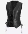 Women's Black Western Leather Vest High Quality Real Lambskin Leather - Image 3