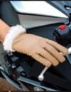 Women’s Brown Fur Leather Gloves - Image 4
