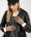 Women’s Brown Fur Leather Gloves - Image 3