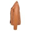 Women’s Classic Three Button Leather Blazer Ruth Tan - Image 3