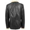 Women’s Leather Classic Button Box Jacket Amber Black Beige - Image 2