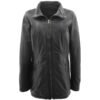 Women’s Real Leather Mid Length Coat Fleur Black - Image 3