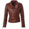 Women’s Stylish Brown Leather Jacket