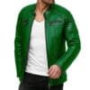 Jungle Green Men Leather Jacket