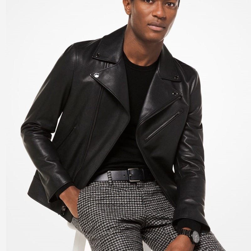 men-black-leather-jacket_75327e9 Men Black Grained Leather Biker Jacket - Image 1