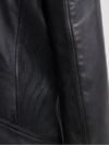 Men Black Grained Leather Biker Jacket - Image 3