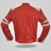 Red & White Biker Jacket For Men - Image 2