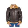 Men B3 Bomber RAF Leather Shearling Jacket - Image 4