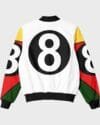 8 Ball 90s Style White Bomber Jacket - Image 2