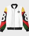 8 Ball 90s Style White Bomber Jacket