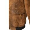 Lucian's distressed brown A2 Bomber shearling jacket - Image 5