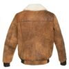 Lucian's distressed brown A2 Bomber shearling jacket - Image 3