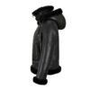 Women's B3 Bomber Hooded Classic Black Shearling Jacket - Image 2
