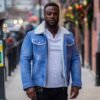 Chris' Denim style Shearling Trucker Style Jacket - Image 2