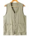 Mens Sleeveless Button Pocket Casual Top Retro Style Vest Waistcoat Cotton Linen