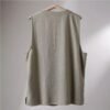 Mens Sleeveless Button Pocket Casual Top Retro Style Vest Waistcoat Cotton Linen - Image 3