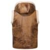 Men's Aviator RAF B3 Real Shearling Bomber Leather Vest Sheep skin Fur Brown - Image 2