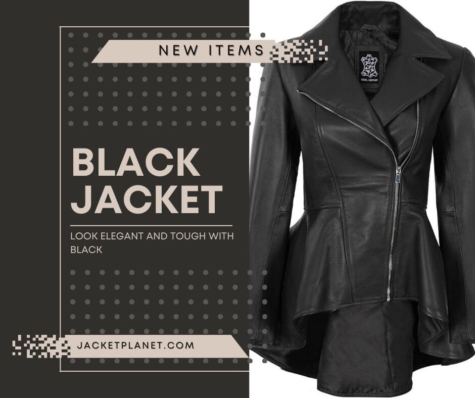 The Leather Peplum Jacket blends chic design with cozy warmth, offering a fashionable, flattering fit for any occasion.