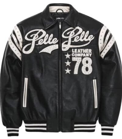 Pelle Pelle Encrusted Varsity Plush Black